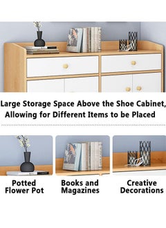 GoldenLike Shoe Cabinet Shoe Rack Multifunctional Shoe Storage Cabinet with Drawer and Door Free Standing Shoe Shelf Wood Organizer Storage Cabinet for Home Entryway Living Room Bedroom  - Image 5