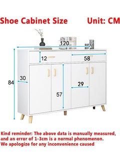 GoldenLike Shoe Cabinet Shoe Rack Multifunctional Shoe Storage Cabinet with Drawer and Door Free Standing Shoe Shelf Wood Organizer Storage Cabinet for Home Entryway Living Room Bedroom  - Image 3