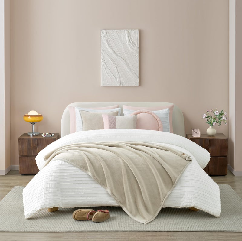 UGG Coco Plush Fleece Throw Blanket â€“ Soft & Cozy Blanket for Couch, Bed & Sofa, Perfect for Home Decor, House Warming Gifts or Luxurious Birthday Gifts for Women, 50" x 70", Ivory Shoreline - Image 2