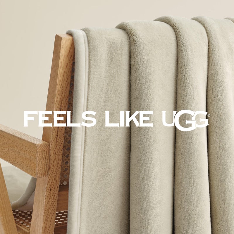 UGG Coco Plush Fleece Throw Blanket â€“ Soft & Cozy Blanket for Couch, Bed & Sofa, Perfect for Home Decor, House Warming Gifts or Luxurious Birthday Gifts for Women, 50" x 70", Ivory Shoreline - Image 4