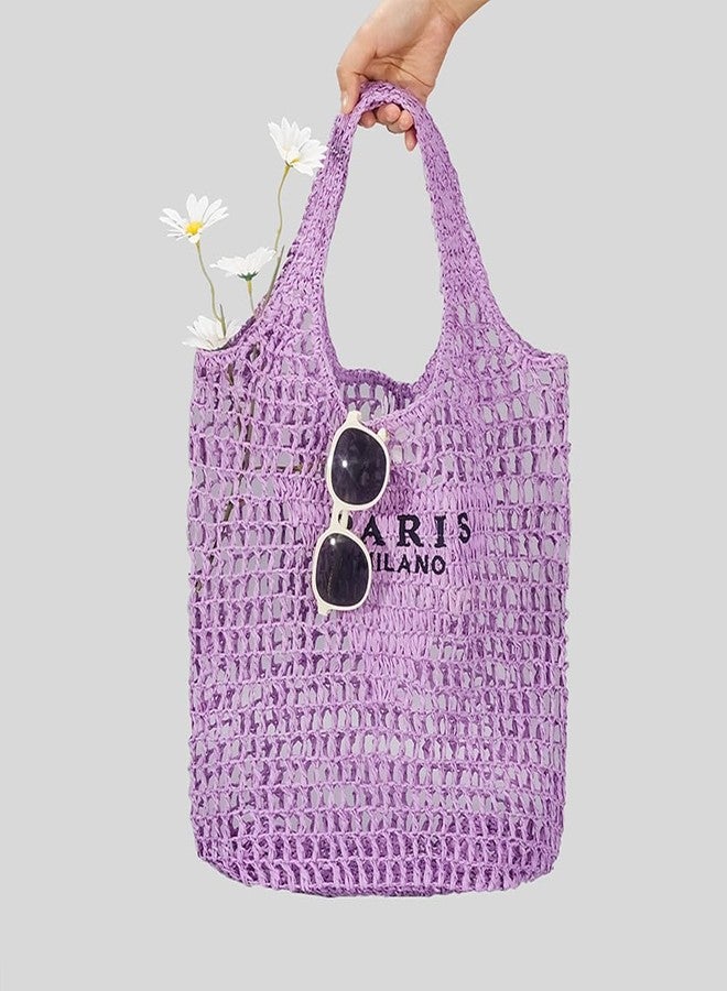 Covelin Women's Handwoven Straw Tote Bag - Lightweight, Large Capacity Boho Beach Bag Khaki - Image 4