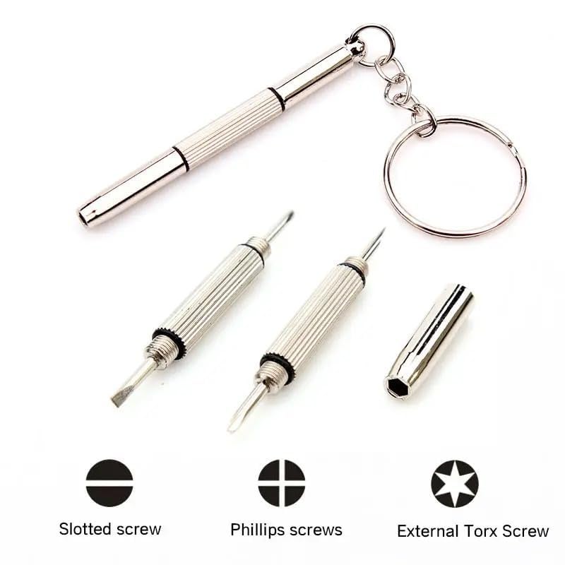 ZEVON ZEVON 3 In 1 Screwdriver Keychain Compact Pocket Mini DIY Screwdriver Kit with Keychain for Eyeglass Sunglass Watch Jewellery Electronics Toy Repair Kit KidsAdults  - Image 3