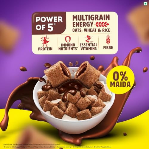 Kellogg's Chocos Fills 250g + 25g Extra Free | Double Chocolaty, Anytime Snack | 3 Grains: Oats, Wheat & Rice, Protein Rich, 0% Maida - Image 5