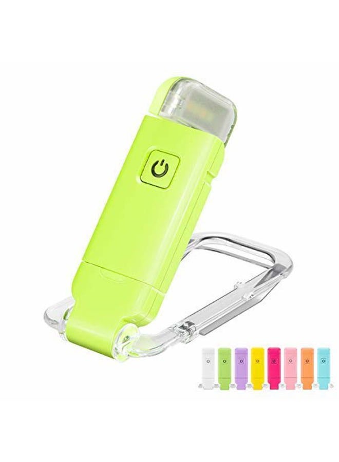 HONWELL Rechargeable Book Light, Clip On LED Reading Lights for Kids Reading in Bed, 3 Brightness Levels Dimmable Bookmark Light for Eye-Protection, Portable Reading Lamp for Bookworms, Travel(Green) - Image 1