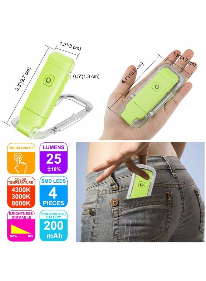 HONWELL Rechargeable Book Light, Clip On LED Reading Lights for Kids Reading in Bed, 3 Brightness Levels Dimmable Bookmark Light for Eye-Protection, Portable Reading Lamp for Bookworms, Travel(Green) - Image 5