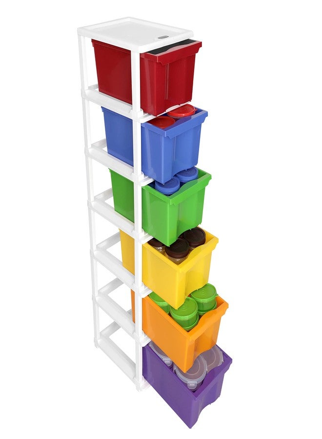 SIMPARTE 6 Layer Plastic Drawer Storage Organizer Big in Multi-Color – Durable Modular Cabinet for Home, Office, Kitchen, Kids Room & School – Multipurpose Storage Rack for Toys & More - Image 1