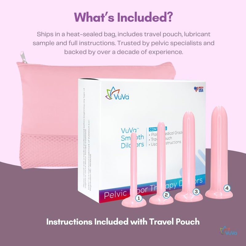 VuVa Smooth Pelvic Floor Support Set - Set of 4 BPA Free Dilators with Instructions and Discreet Pouch - Image 4