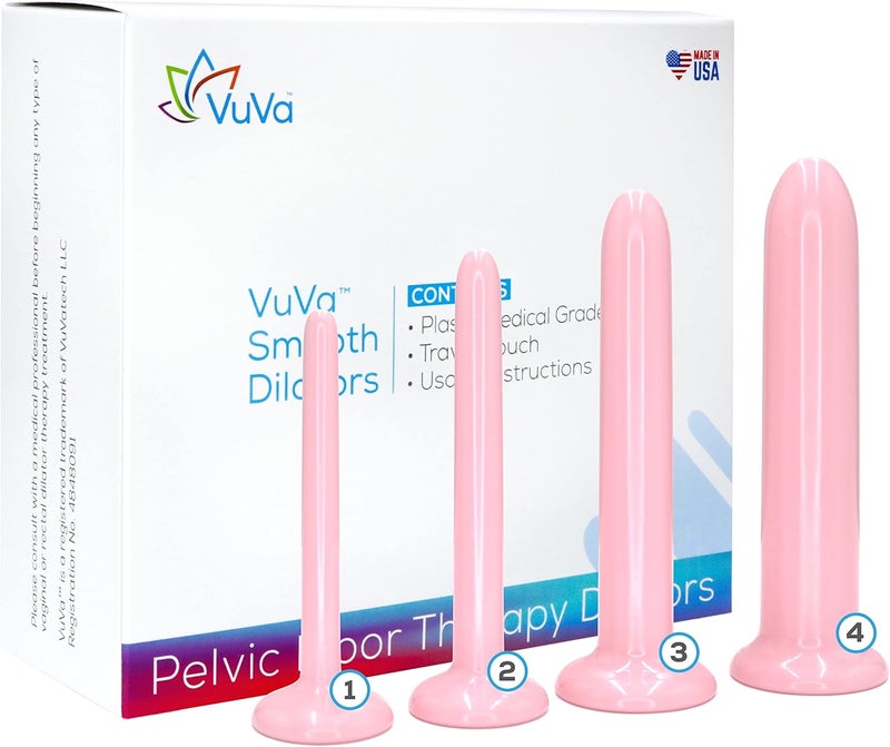 VuVa Smooth Pelvic Floor Support Set - Set of 4 BPA Free Dilators with Instructions and Discreet Pouch - Image 1