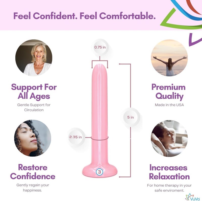 VuVa Smooth Pelvic Floor Support Set - Set of 4 BPA Free Dilators with Instructions and Discreet Pouch - Image 3