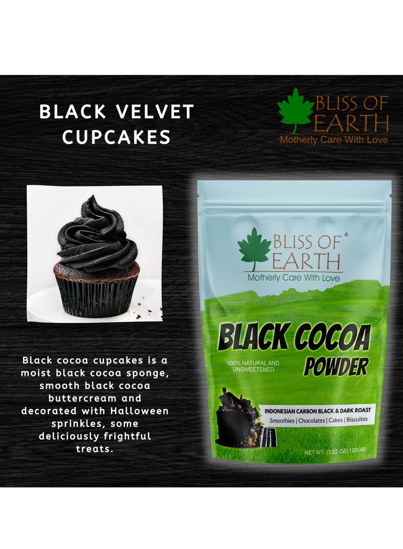 BLISS OF EARTH Black Cocoa Powder Natural and Unsweetened Carbon Black & Dark Roast Perfect for Cooking & Baking Cakes Biscuits Oreo Chocolates Smoothies 200GM Pack of 2 - Image 5
