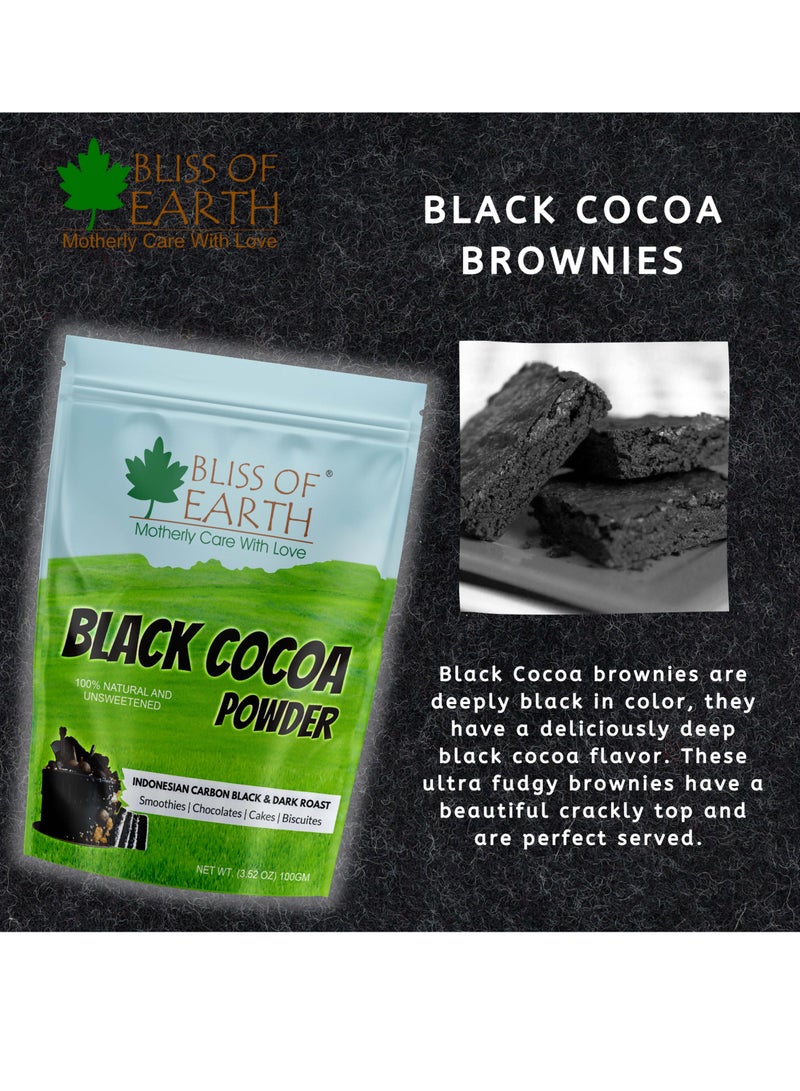 BLISS OF EARTH Black Cocoa Powder Natural and Unsweetened Carbon Black & Dark Roast Perfect for Cooking & Baking Cakes Biscuits Oreo Chocolates Smoothies 200GM Pack of 2 - Image 4
