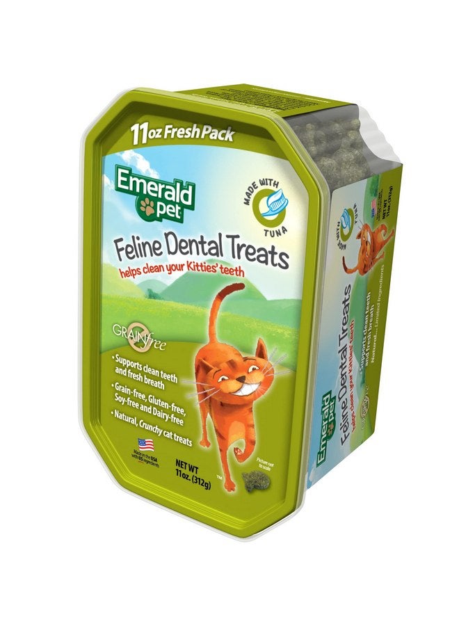 إميرالد بيت مكافآت الأسنان للقطط - مكافآت أسنان القطط اللذيذة والمقرمشة الخالية من الحبوب - مكافآت الأسنان الطبيعية لتنظيف أسنان القطط، وتنقية أنفاسها، وتقليل تراكم البلاك والجير - مكافآت التونة، 11 أونصة - Image 1
