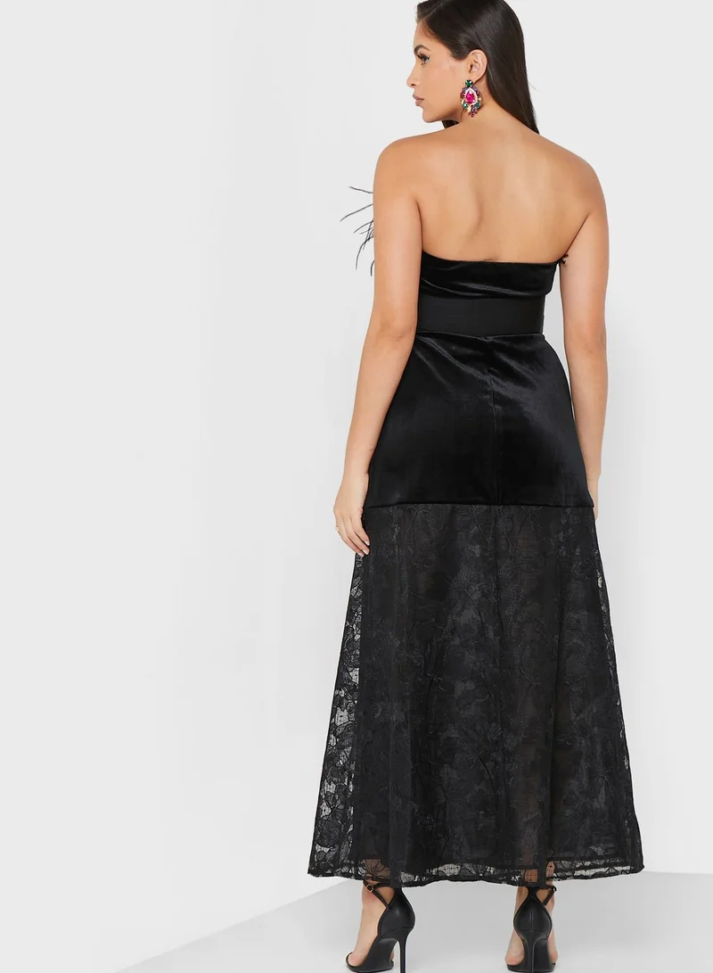 Femi9 Fur Detail Belted Dress