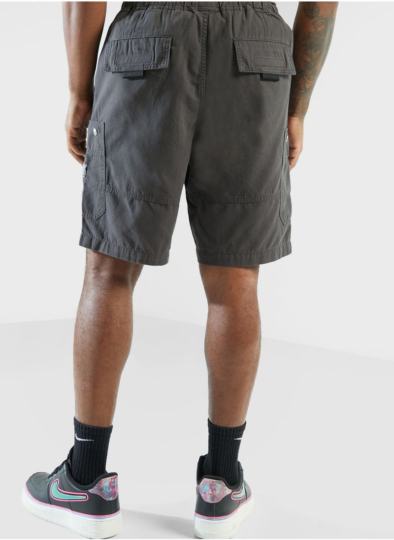 izzue - Washed Canvas Cargo Shorts - Image 1