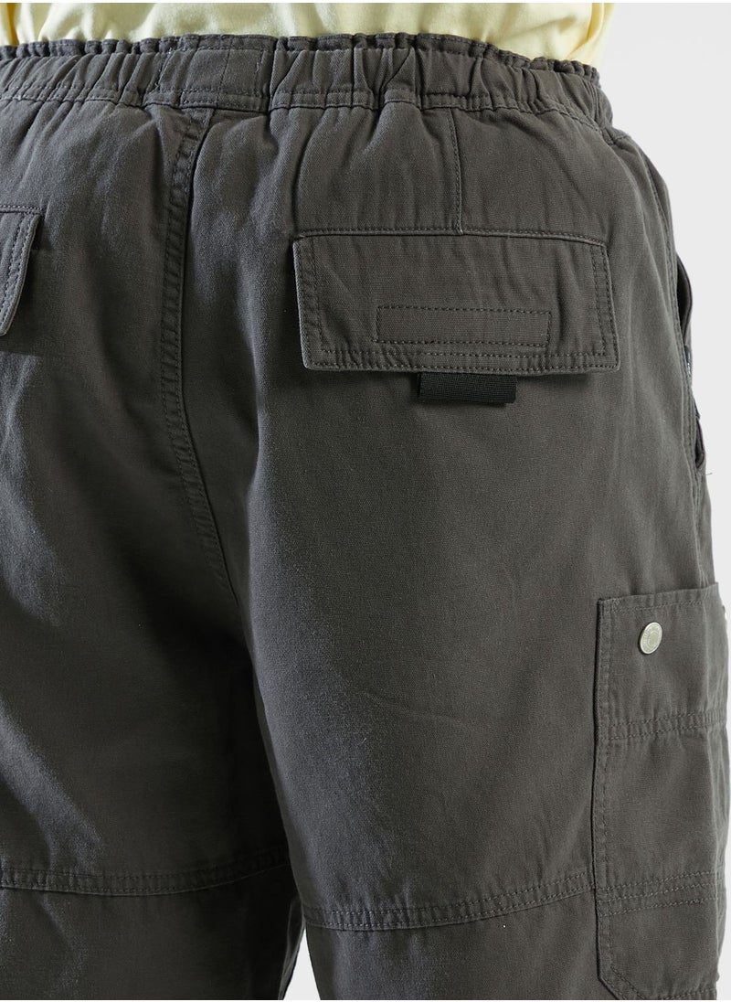 izzue - Washed Canvas Cargo Shorts - Image 1