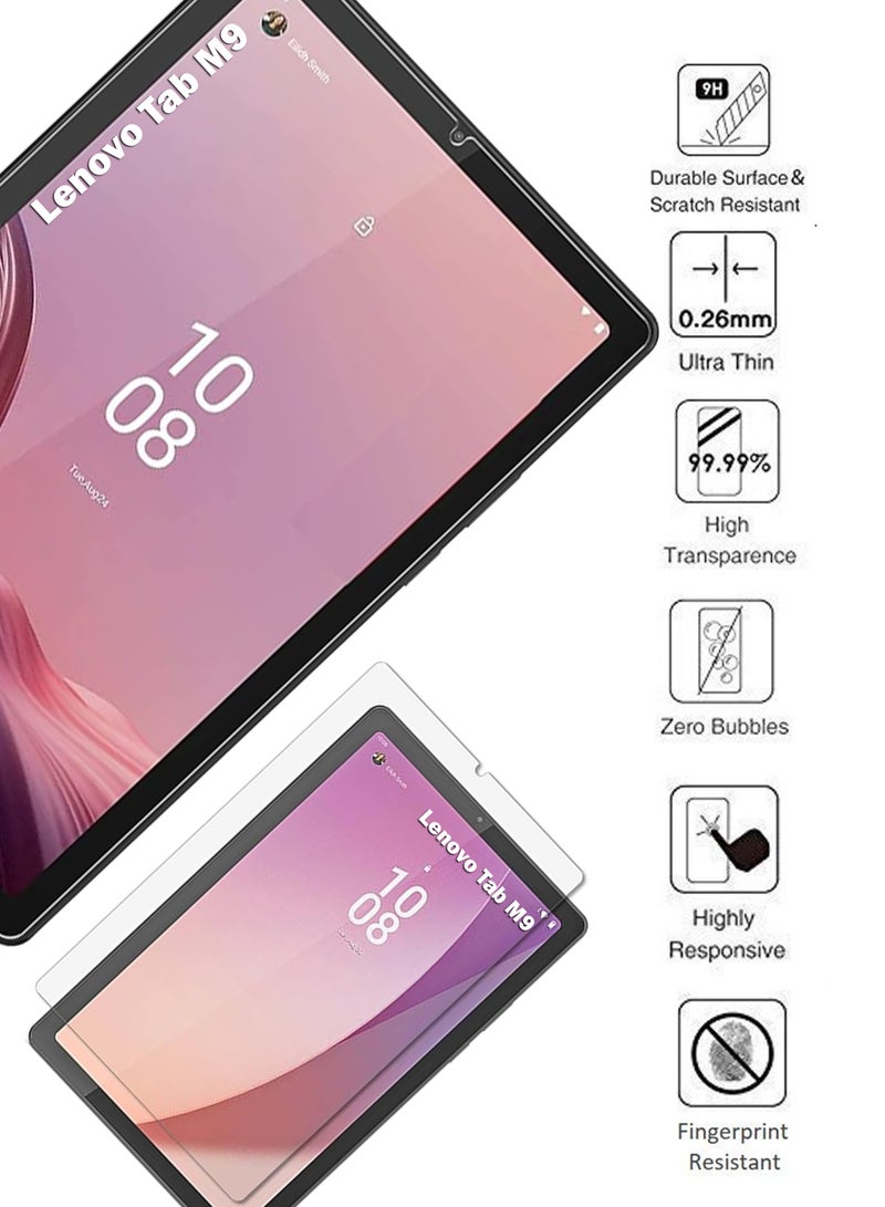 Lenovo Tab M9 9.0 inches - Tempered Glass Screen Protector - Premium HD Delicate Touch , Higher Transparency , Easy to Install ,Anti-scratch and Bubble-free Screen Protector - Clear - Image 4