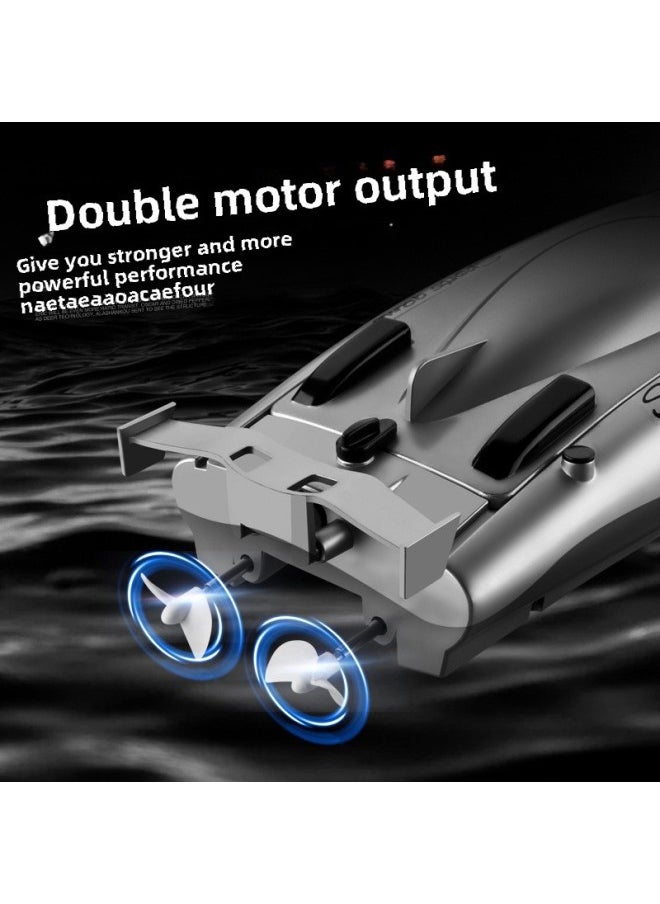 805 Remote Control Submarine Wireless 2.4g Boy Remote Control Toy High Speed Water Remote Control Boat Net Red Electric Toy-Specifications:2.4g Silver Gray ]  - Image 4