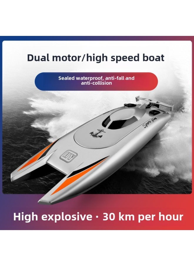 805 Remote Control Submarine Wireless 2.4g Boy Remote Control Toy High Speed Water Remote Control Boat Net Red Electric Toy-Specifications:2.4g Silver Gray ]  - Image 3