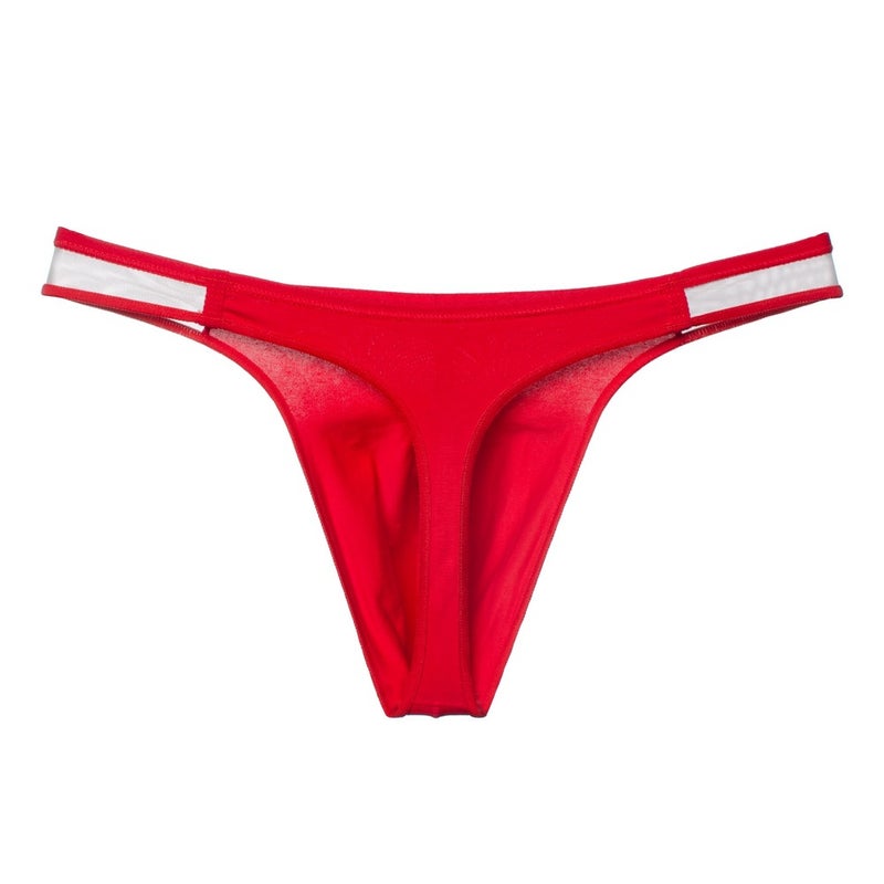 Mens Sporty Thong Cotton Underwear Comfort Fit T-Pants Red  - Image 5