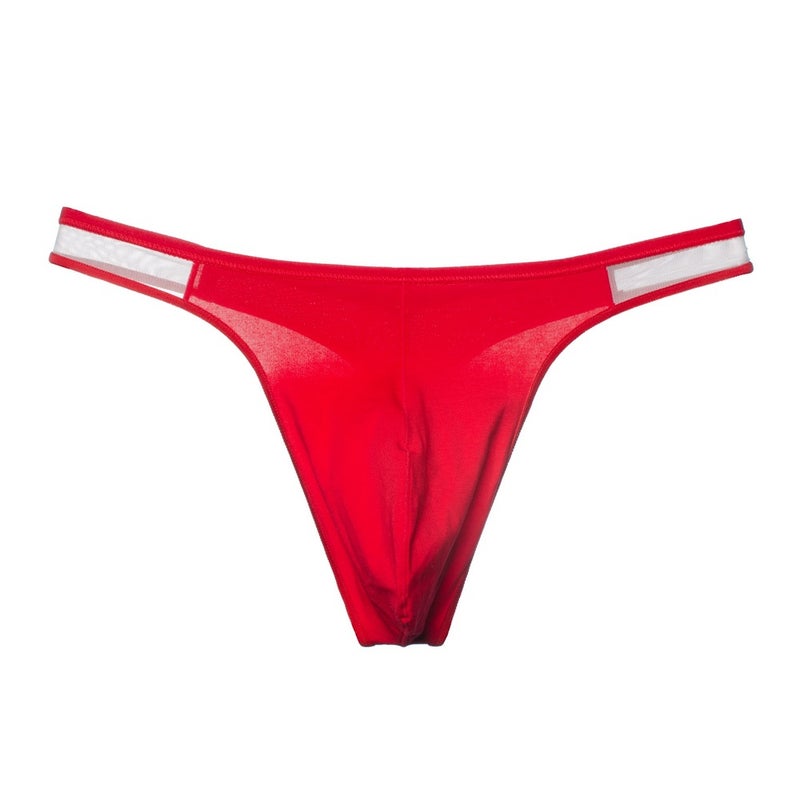 Mens Sporty Thong Cotton Underwear Comfort Fit T-Pants Red  - Image 1