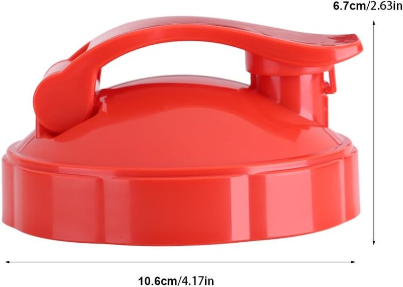 ZJchao Mason Jar Lids, 1Pc Mason Jar Lids With Straw Hole Canning Leak Proof Seal for 600W 900W Juicer Bottle (Red) - Image 4