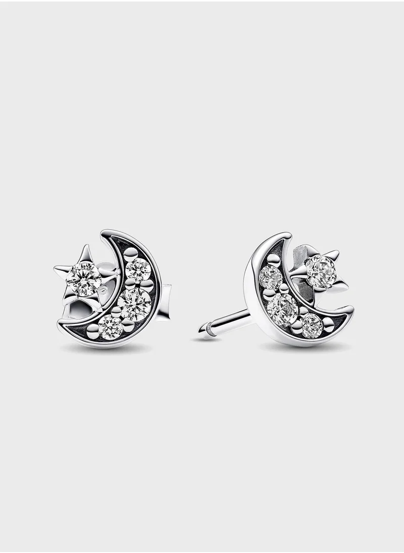 PANDORA Sparkling Moon & Star Stud Earrings