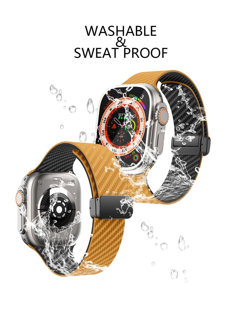 X-level - Bands Compatible with Apple Watch 42mm 44mm 45mm 49mm Series 9/8/7/SE/6/5/4/3/2/1 IWatch Ultra/Ultra 2/ Silicone Strap With Magnetic folding Buckle, Quick Release Silicone Straps for Women Men - Image 1