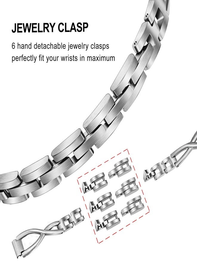 TRUMiRR Band for Fitbit Inspire 3 Women, Stainless Steel Watchband Feminine Jewelry Strap Silver Replacement for Fitbit Inspire 2 / Inspire HR/Inspire - Image 5