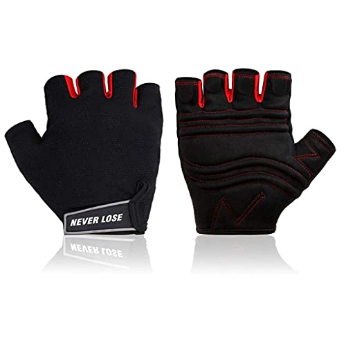NEVER LOSE Unisex Leather Gym Gloves for Professional Weightlifting, Fitness Training and Workout | with Half-Finger Length, Wrist Wrap for Protection (XL, Roller PAD) - Image 1