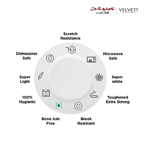 La Opala Diva, Velvett Collection Opal Glass Crockery | Coffee Mug Regular, Set of 6 | Pearl Grey, 190 ml | for Tea & Coffee | Microwave Safe | 100% Vegetarian | Extra Strong | Super Light & White - Image 3
