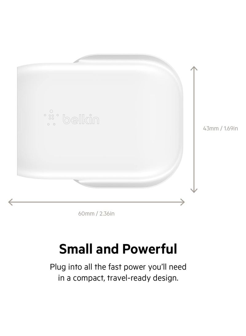 Belkin 30W USB C wall charger with PPS, Power Delivery, USB-IF certified PD 3.0, fast charger plug for iPhone 16, 15, Samsung Galaxy S24, iPad, AirPods, MacBook, Google Pixel and More  - Image 2