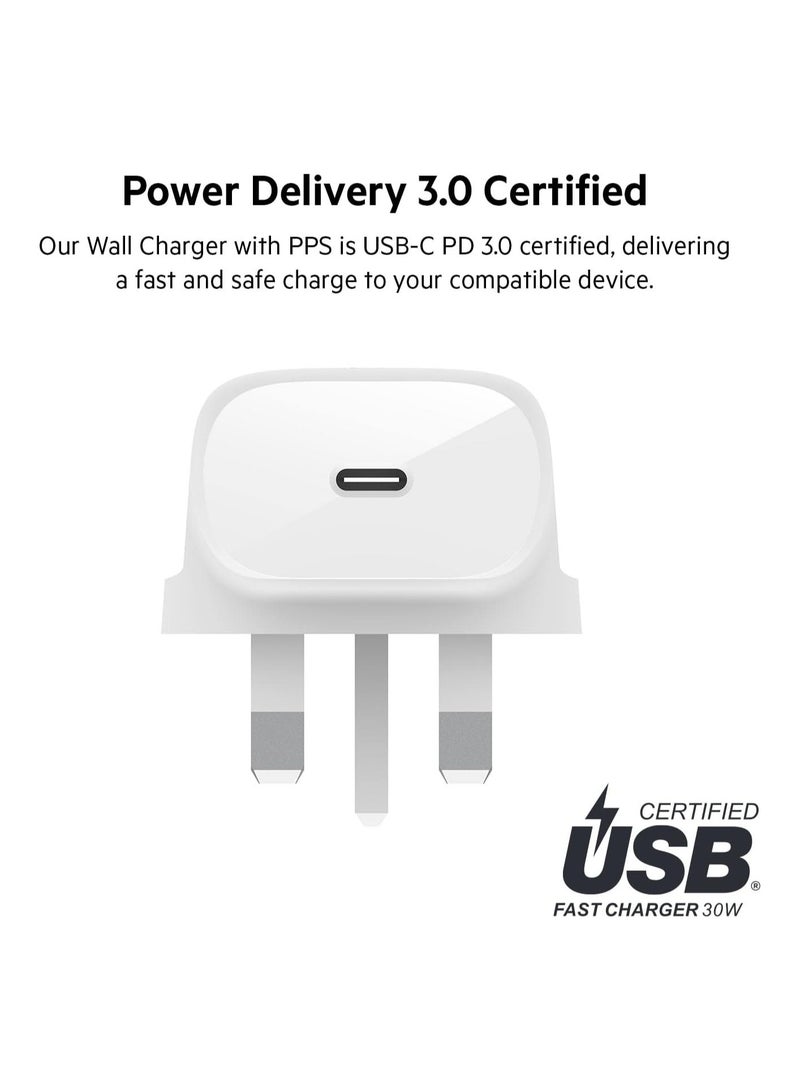 Belkin 30W USB C wall charger with PPS, Power Delivery, USB-IF certified PD 3.0, fast charger plug for iPhone 16, 15, Samsung Galaxy S24, iPad, AirPods, MacBook, Google Pixel and More  - Image 3