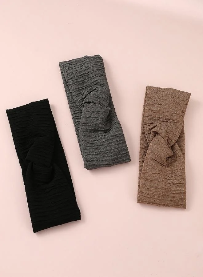 Take Two Multi Take Two Set of 3 - Texture Twist Headband for Women | Best Price UAE