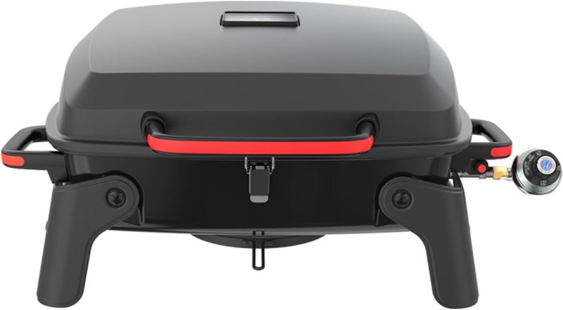 Megamaster 1-Burner Portable Gas Grill with Locking Lid, 11,000 BTU Stainless Steel Burner, Foldable Legs, Small Propane Grill for Outdoor Cooking, Camping, BBQs, Patios, and Gardens - 820-0065C - Image 1