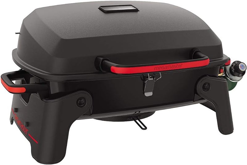 Megamaster 1-Burner Portable Gas Grill with Locking Lid, 11,000 BTU Stainless Steel Burner, Foldable Legs, Small Propane Grill for Outdoor Cooking, Camping, BBQs, Patios, and Gardens - 820-0065C - Image 4