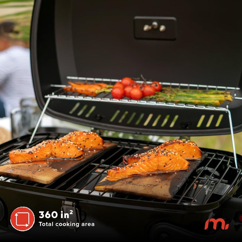 Megamaster 1-Burner Portable Gas Grill with Locking Lid, 11,000 BTU Stainless Steel Burner, Foldable Legs, Small Propane Grill for Outdoor Cooking, Camping, BBQs, Patios, and Gardens - 820-0065C - Image 3