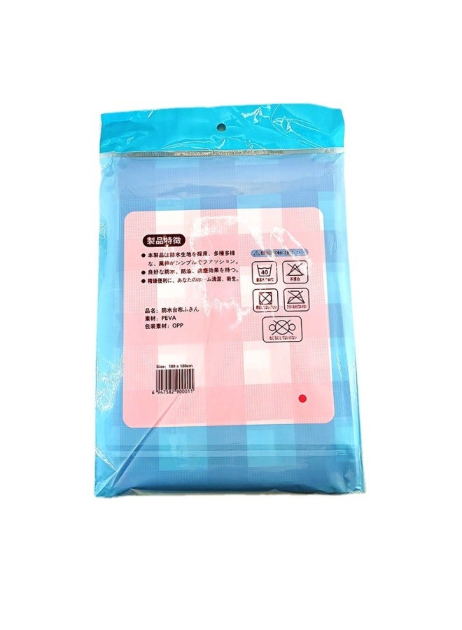 Thickened Disposable Waterproof And Oil-proof Tablecloth PEVA Plastic Tablecloth Square 1.8 M * 1.8 M Round Table-Color:Green Apple-Specifications:1.8 M * 1.8 M  - Image 5