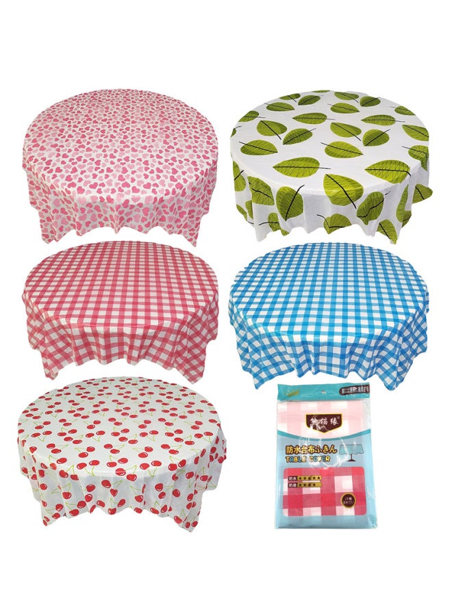 Thickened Disposable Waterproof And Oil-proof Tablecloth PEVA Plastic Tablecloth Square 1.8 M * 1.8 M Round Table-Color:Green Apple-Specifications:1.8 M * 1.8 M  - Image 2