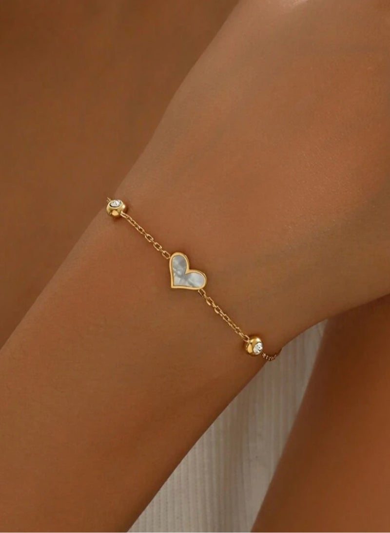 إيكوال اسوارة نسائية أنيقة وعالية الجودة مصنوعة من الاستانلس ستيل مطلية باللون الذهبي - Image 2