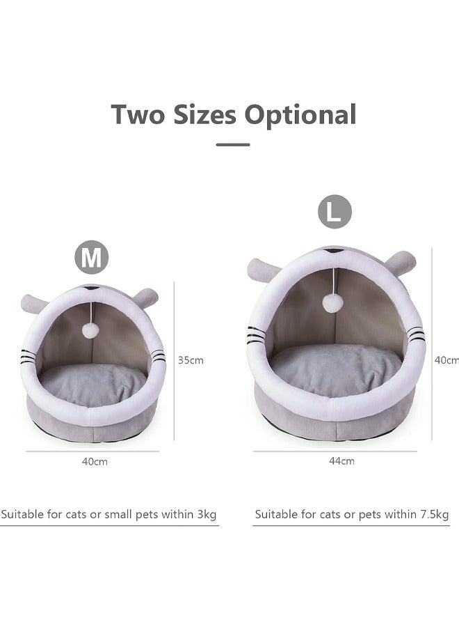 Cat Bed Semi-Enclosed Cat Mattress Removable Washable Cat House Indoor Warm Comfortable Pet Cat Bed Pet Nest Pet Mattress Cat Mattress, Dome Pad, Soft Sleep (Pink Rabbit Cat, Medium) - Image 2