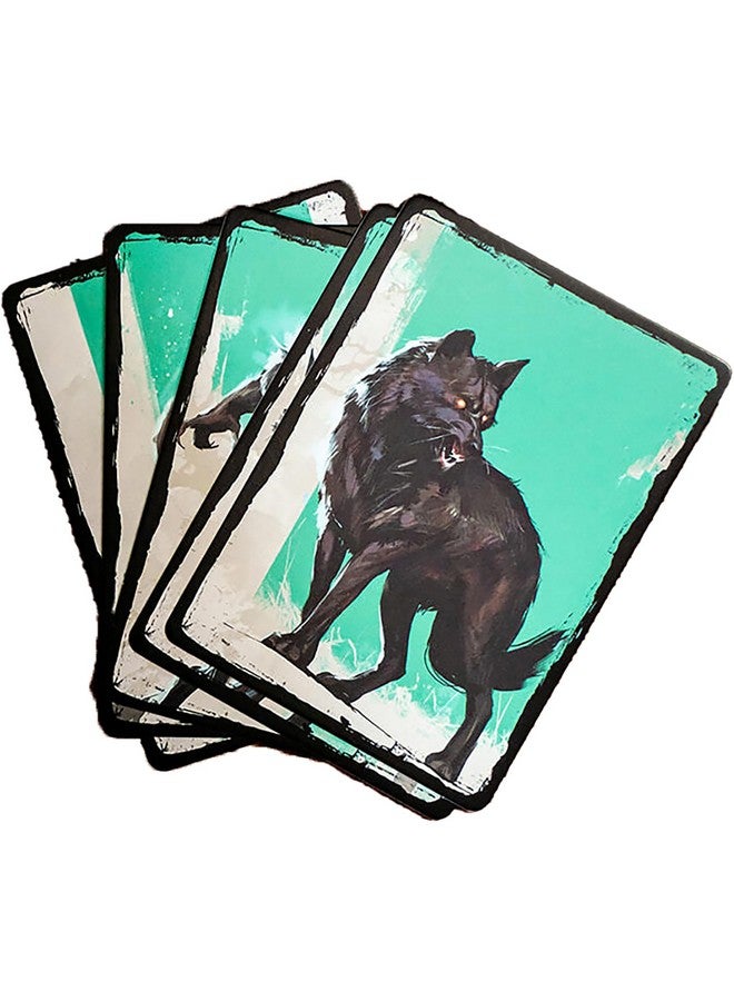 Renegade Game Studios Werewolf: The Apocalypse 5th Edition Roleplaying Game Luna’s Fury Limited Dice & Tray Accessory Pack - 17 Green RPG Dice Set, 5 Cards & Folding Tray  - Image 5