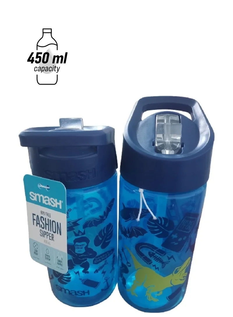 smash Fashion Rubix-Dude BPA Free Travel Friendly Sturdy Water Bottle Navy Blue 450ml 24997