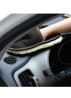 AROAQ Car Wash Glove, Microfiber Wool Soft Car Cleaning Mitt, Reusable Car Window Glass Cleaner, Scratch Free Auto Detailing Glove For Washing Polishing Waxing, (1pc, Black)  - Image 2
