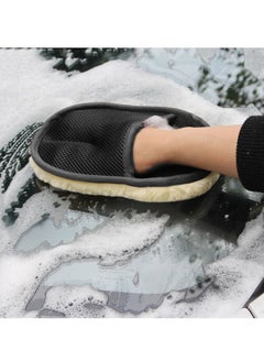 AROAQ Car Wash Glove, Microfiber Wool Soft Car Cleaning Mitt, Reusable Car Window Glass Cleaner, Scratch Free Auto Detailing Glove For Washing Polishing Waxing, (1pc, Black)  - Image 3
