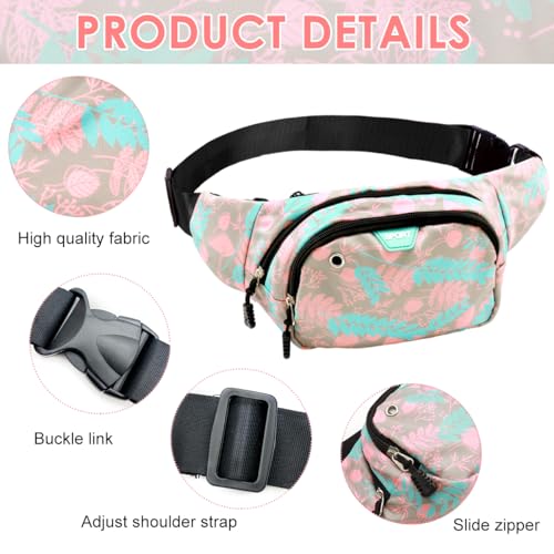 PALAY® Waist Bag for Women Stylish Color Print Fanny Pack for Women Oxford Cloth Chest Bags Multi Layer Lightweight Travel Running Waist Bag - Image 3