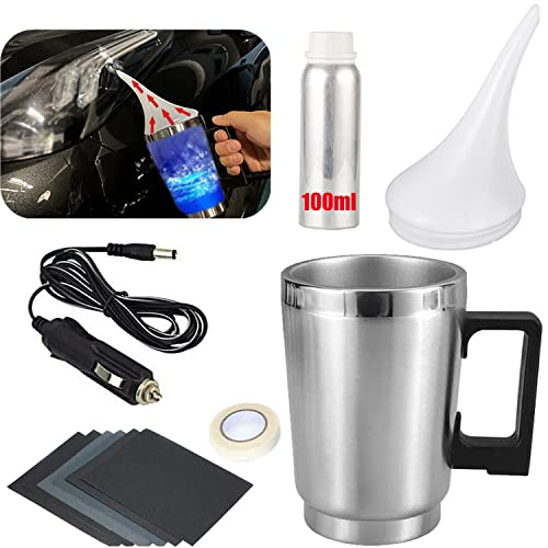 Ghguole Headlight Restoration Car Headlight Lens Scratch Repair Polish Tool with 100 ml Restoration Liquid,Auto Headlight Vapor Renovation Kit with UV Block Coat to Remove Yellowing/Scratch/Haze/Oxidation - Image 1