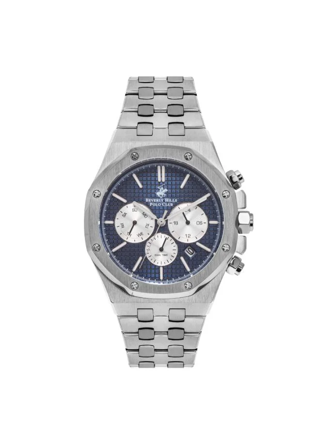 BEVERLY HILLS POLO CLUB Beverly Hills Polo Club BP3051X.390 Men's Multi Function Display Watch & Metal Strap Silver