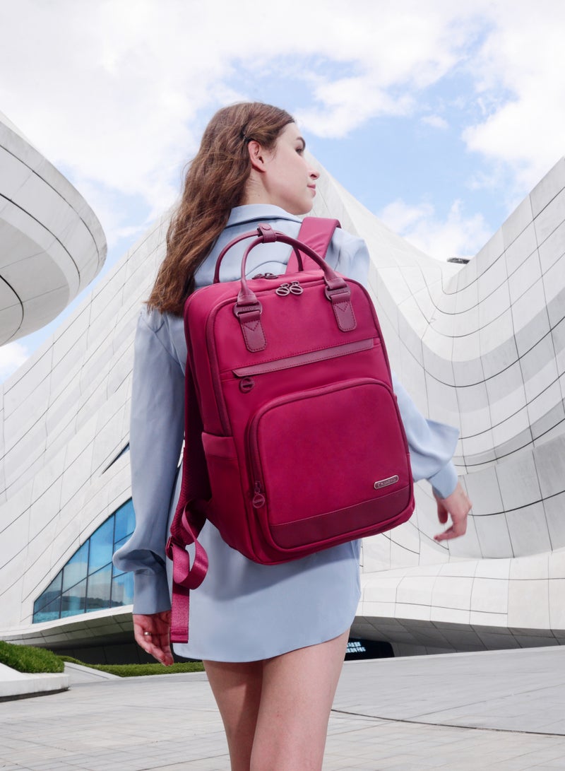 Chantria CB00765 Stylish Anti-theft 15.6-Inch Laptop Water-resistant For Travel Work School Business For Women Fashion Durable Casual Backpack Bag - Red  - Image 2