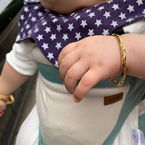 Ethlyn 2pcs/lot Baby Bracelet for infant Girls Boys 18K Gold Plated Kids Baby Expandable Adjustable Bangles &bracelets Birthday Christmas Gifts - Image 3