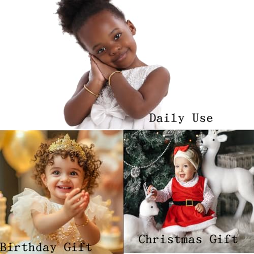 Ethlyn 2pcs/lot Baby Bracelet for infant Girls Boys 18K Gold Plated Kids Baby Expandable Adjustable Bangles &bracelets Birthday Christmas Gifts - Image 5